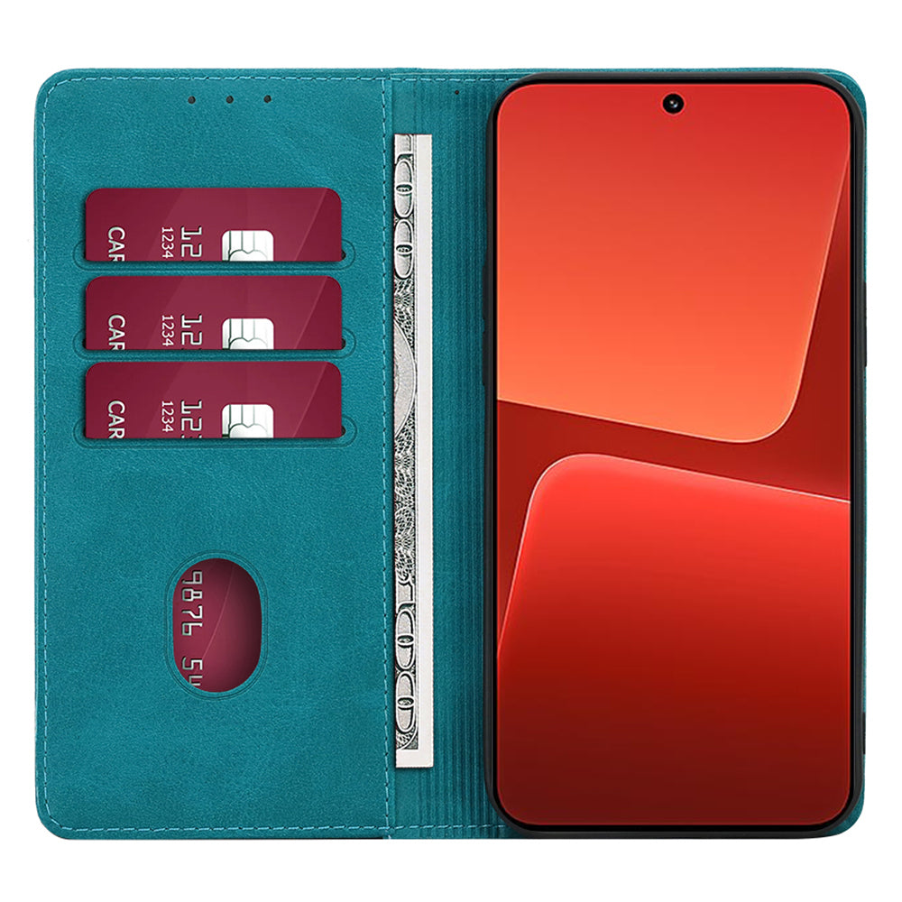 For Xiaomi 13 5G Calf Texture PU Leather Wallet Stand Magnetic Auto-absorbed Phone Case Full Protection Inner TPU Cover For Xiaomi 13 5G Calf Texture PU Leather Wallet Stand Magnetic Auto-absorbed Phone Case Full Protection Inner TPU Cover